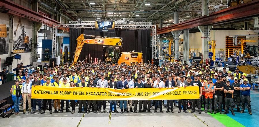 The 50,000th Caterpillar wheeled excavator came off the production line