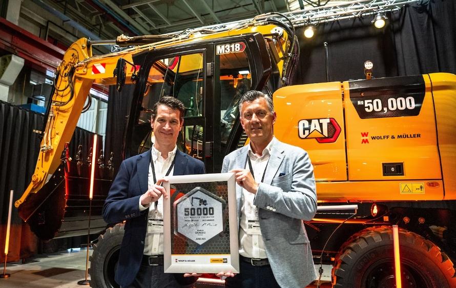 The 50,000th Caterpillar wheeled excavator came off the production