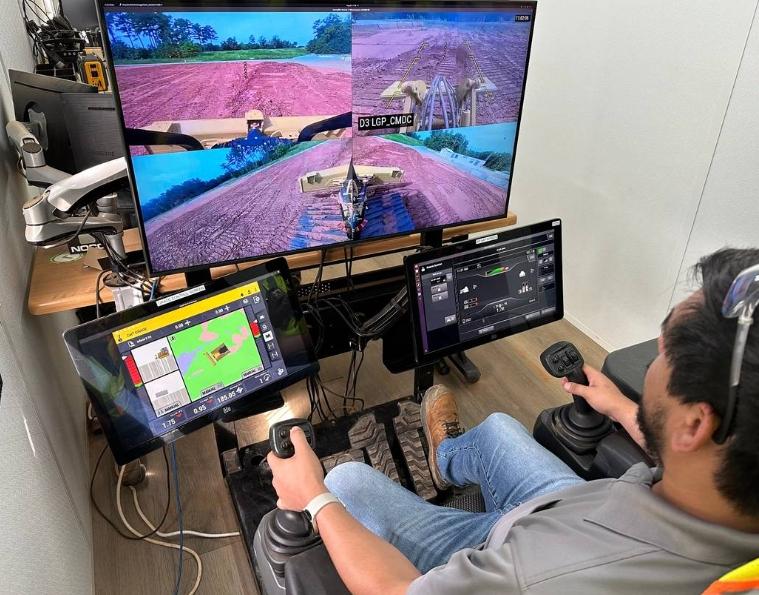 Caterpillar’s system allows someone to operate construction and mining equipment remotely from anywhere in the world