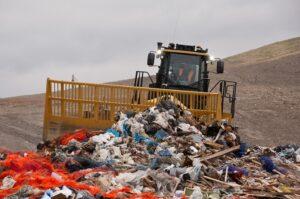 CAT bulldozer in a landfill